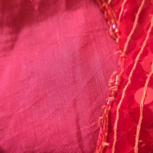 Vintage Jean for Joseph le Bon 100% Silk Red Sequin Short Slv. Blouse, NWT, S - Picture 10 of 10